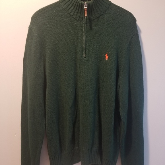 Men's Green Half Zip Ralph Lauren Sweater LG - Picture 7 of 7